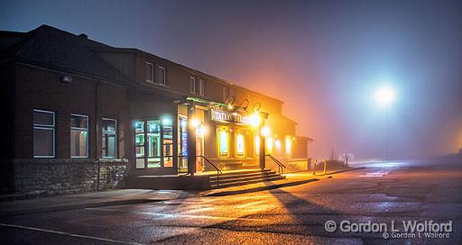 Station Theatre On A Foggy Night_47878-80.jpg - Photographed at Smiths Falls, Ontario, Canada.